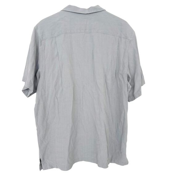 Tommy Bahama Gray 100% Silk Short Sleeve Button Down Sz XL - Picture 4 of 4